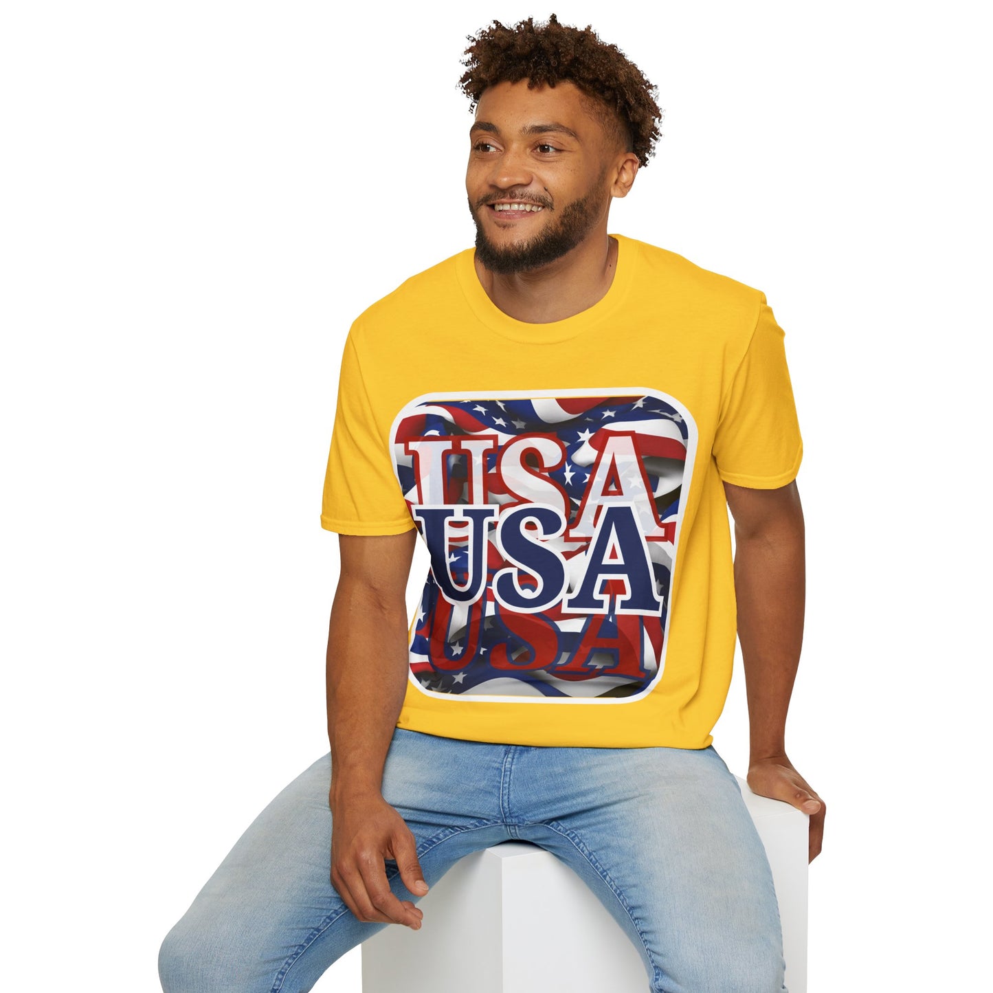 Red White and BLUE USA Patriot Light colors Unisex T-Shirt by theGreenDragonTavern.shop