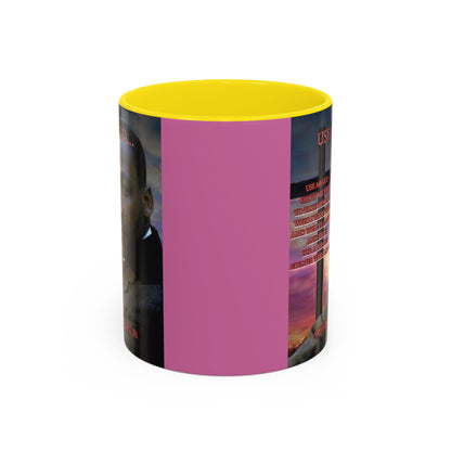 Use Me God, MLK Jr Pink Accent Mug by theGreenDragonTavern.shop