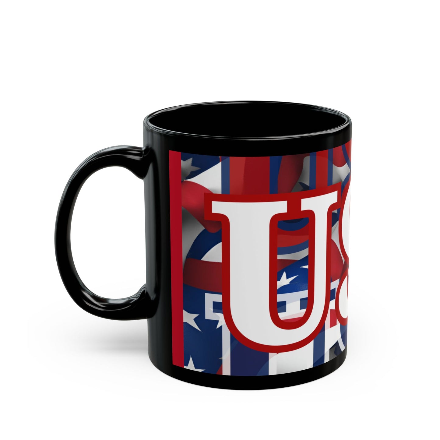 USA! USA! USA White font Patriot Red Mug by theGreenDragonTavern.shop