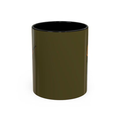 Hula Girl Packin' Heat Dark Green Accent Mug by theGreenDragonTavern.shop