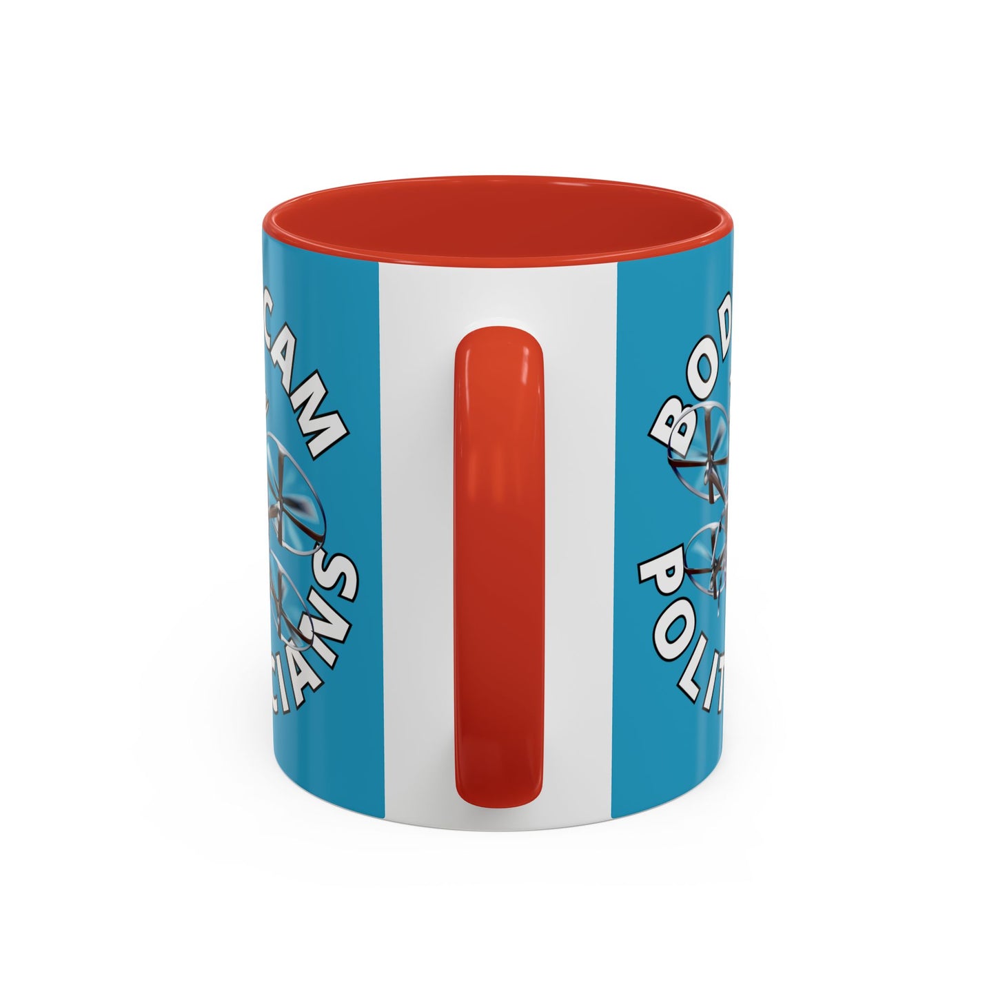 Bodycam the Politicians Drone Turquoise Accent Mug by theGreenDragonTavern.shop