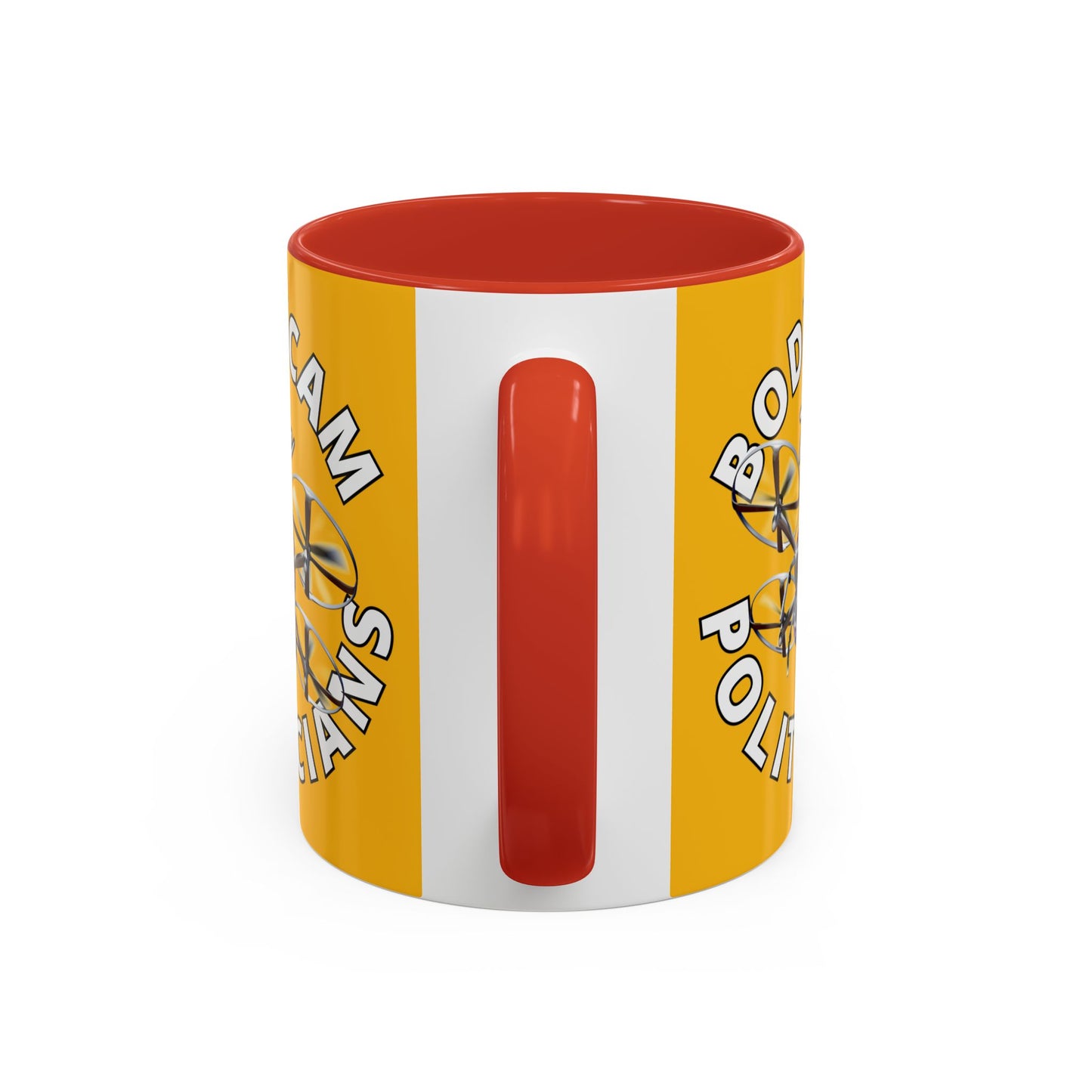 Bodycam the Politicians Drone Yellow Accent Mug by theGreenDragonTavern.shop