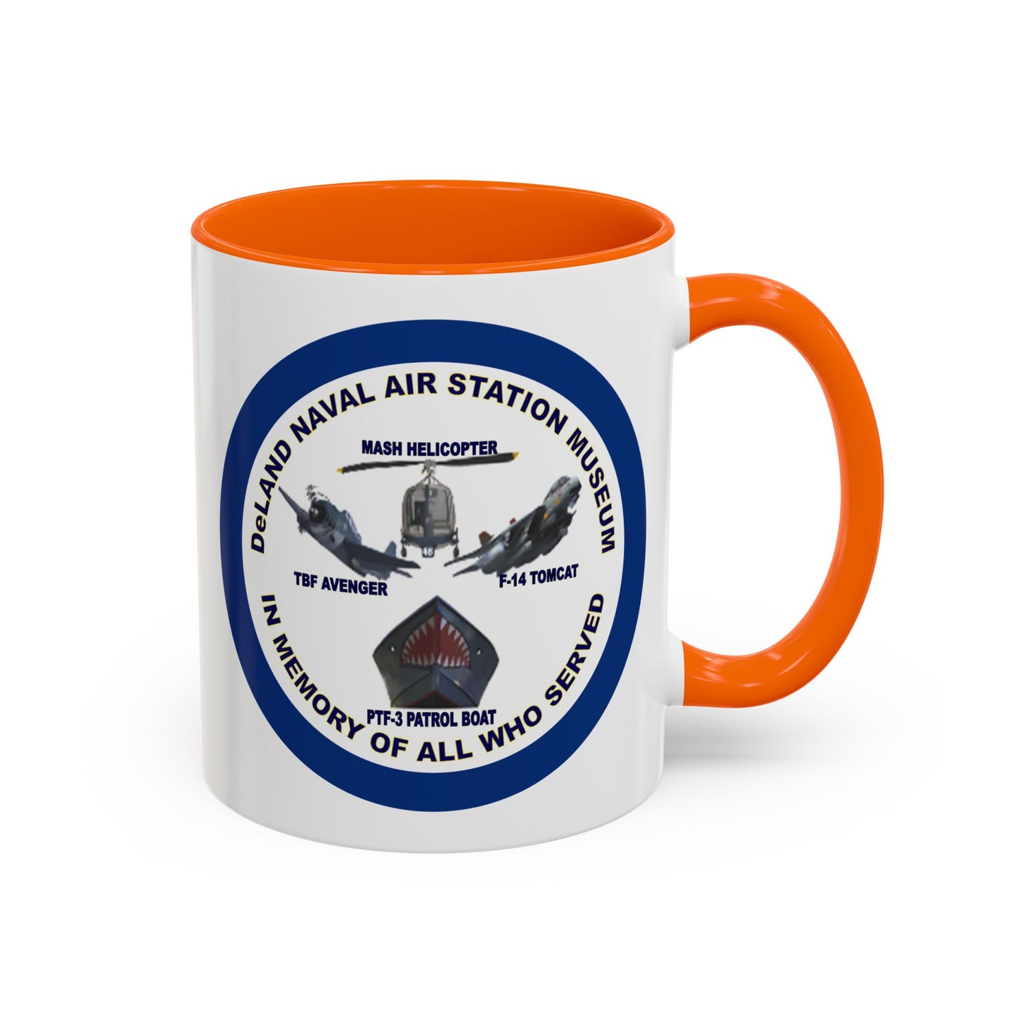 DNASM Student Art Navy Frame White Accent Mug by theGreenDragonTavern.shop