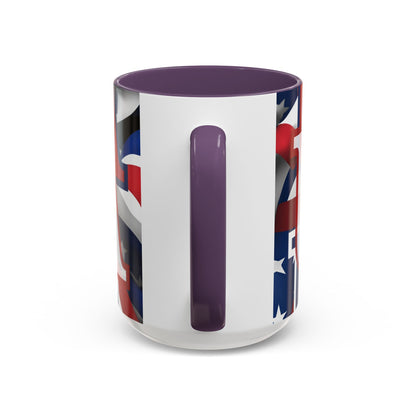 USA! USA! USA White font Patriot Blue Accent Mug by theGreenDragonTavern.shop