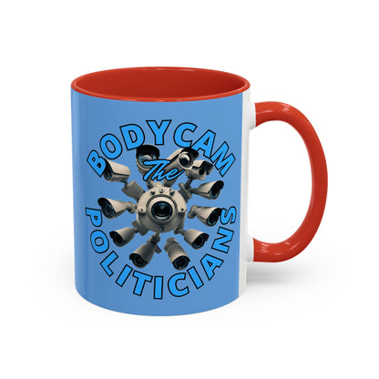 Bodycam the Politicians Cameras Blue Accent Mug by theGreenDragonTavern.shop