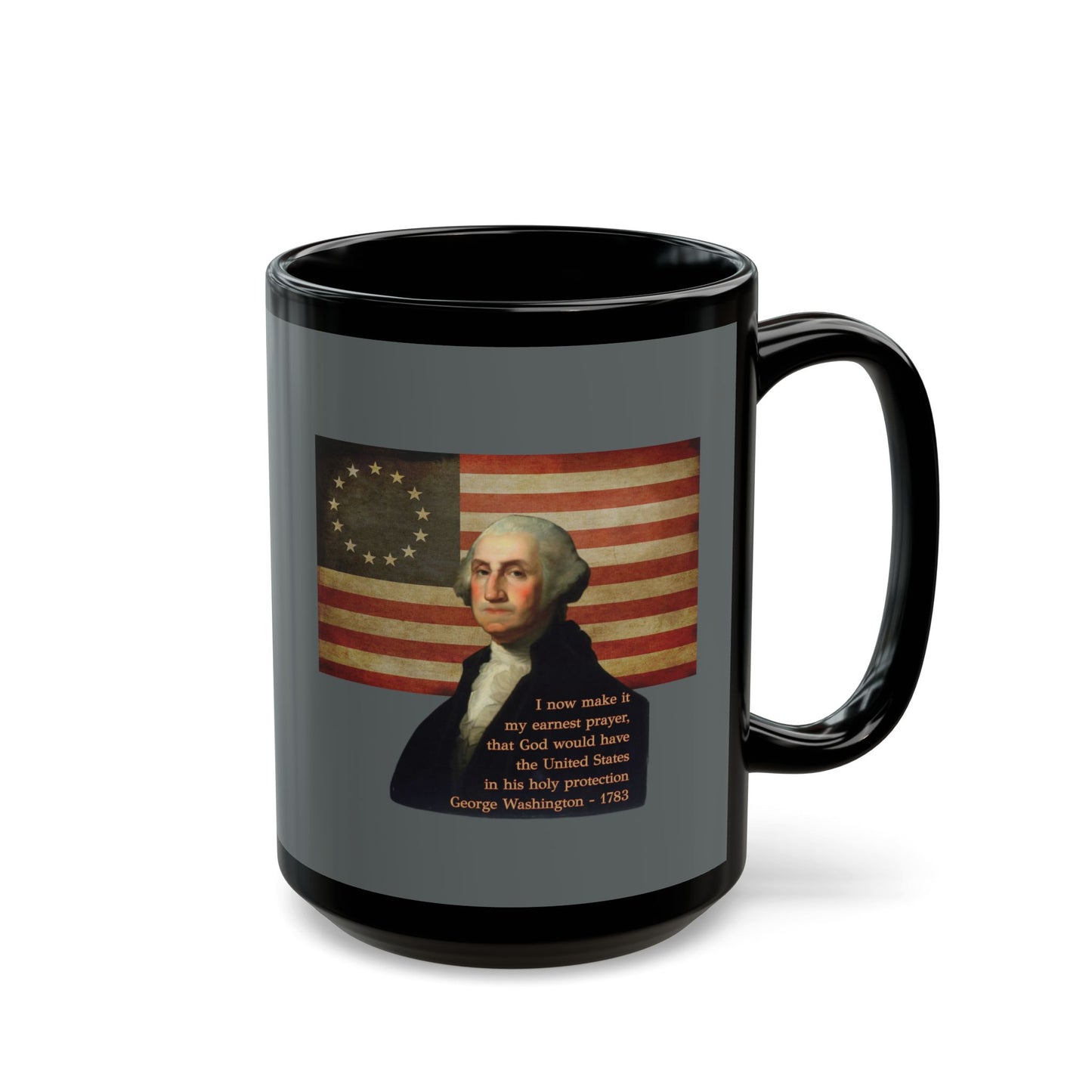 Washington's Earnest Prayer Grey Mug by theGreenDragonTavern.shop