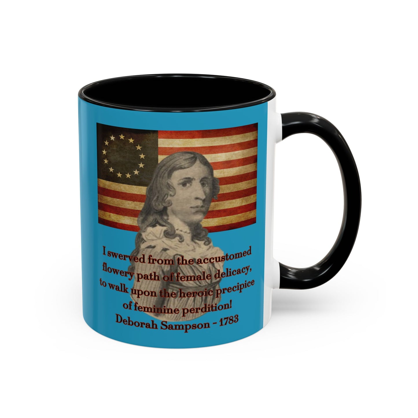 Deborah Sampson, America's Mulan Turquoise Accent Mug by theGreenDragonTavern.shop