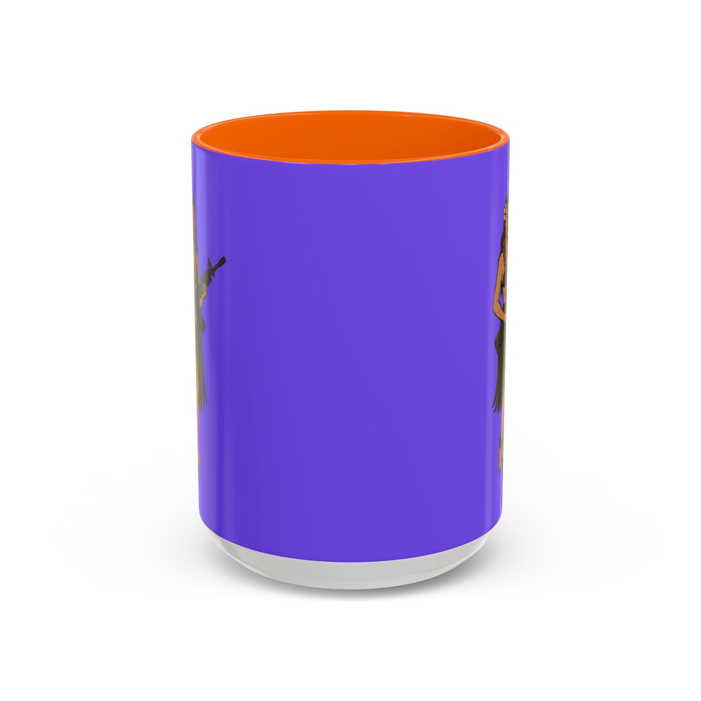 Hula Girl Packin' Heat Light Purple Accent Mug by theGreenDragonTavern.shop