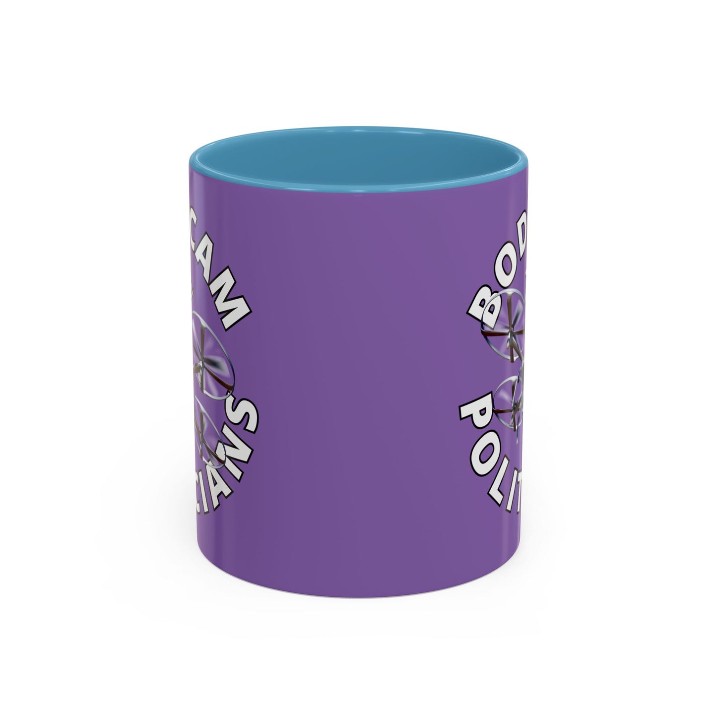 Bodycam the Politicians Drone Light Purple Accent Mug by theGreenDragonTavern.shop