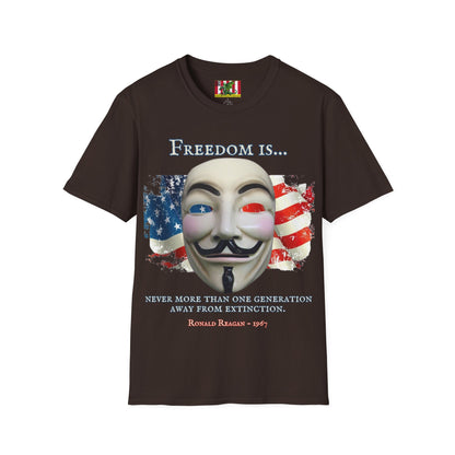 Ronald Reagan Freedom Vendetta Dark colors Unisex T-Shirt by theGreenDragonTavern.shop
