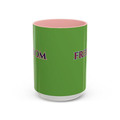 Freedom, Green Accent Mug by theGreenDragonTavern.shop