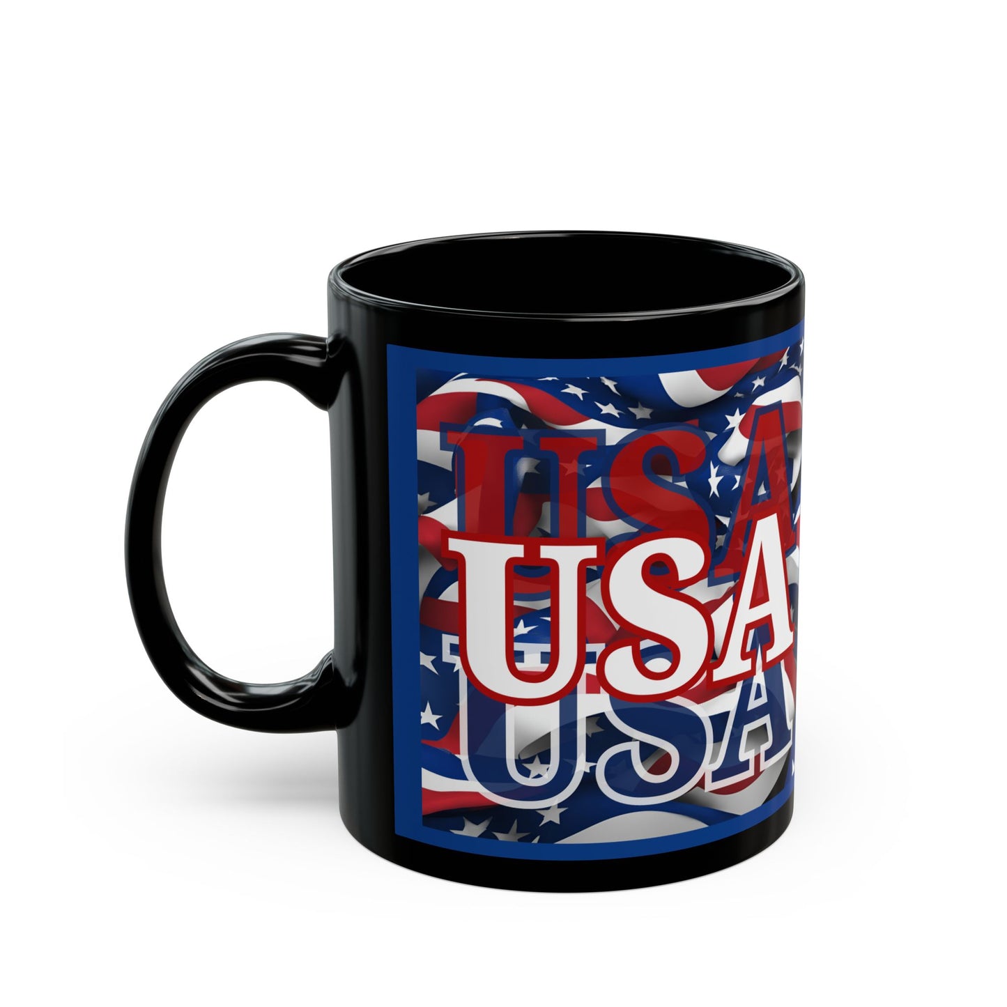 USA White font Center Patriot Blue Mug by theGreenDragonTavern.shop