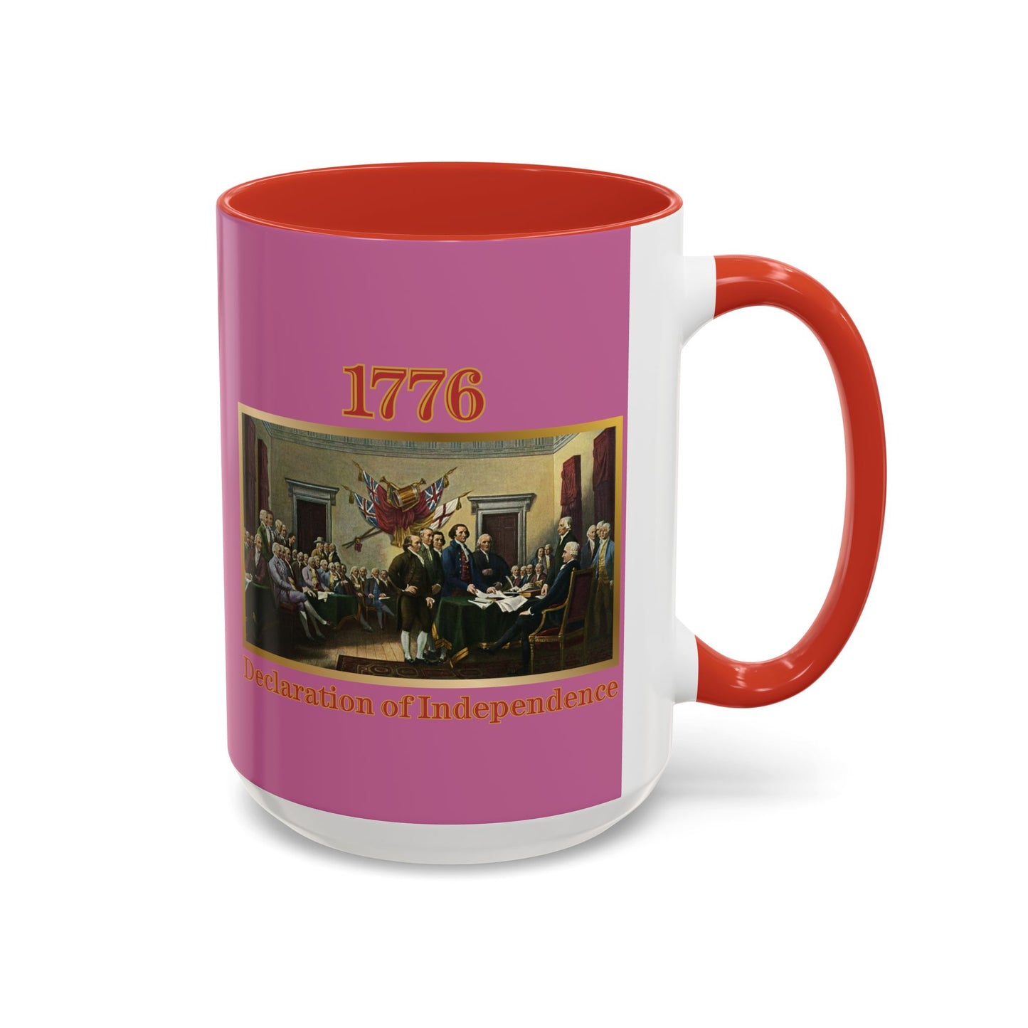 Declaration of Independence Pink Accent Mug by theGreenDragonTavern.shop