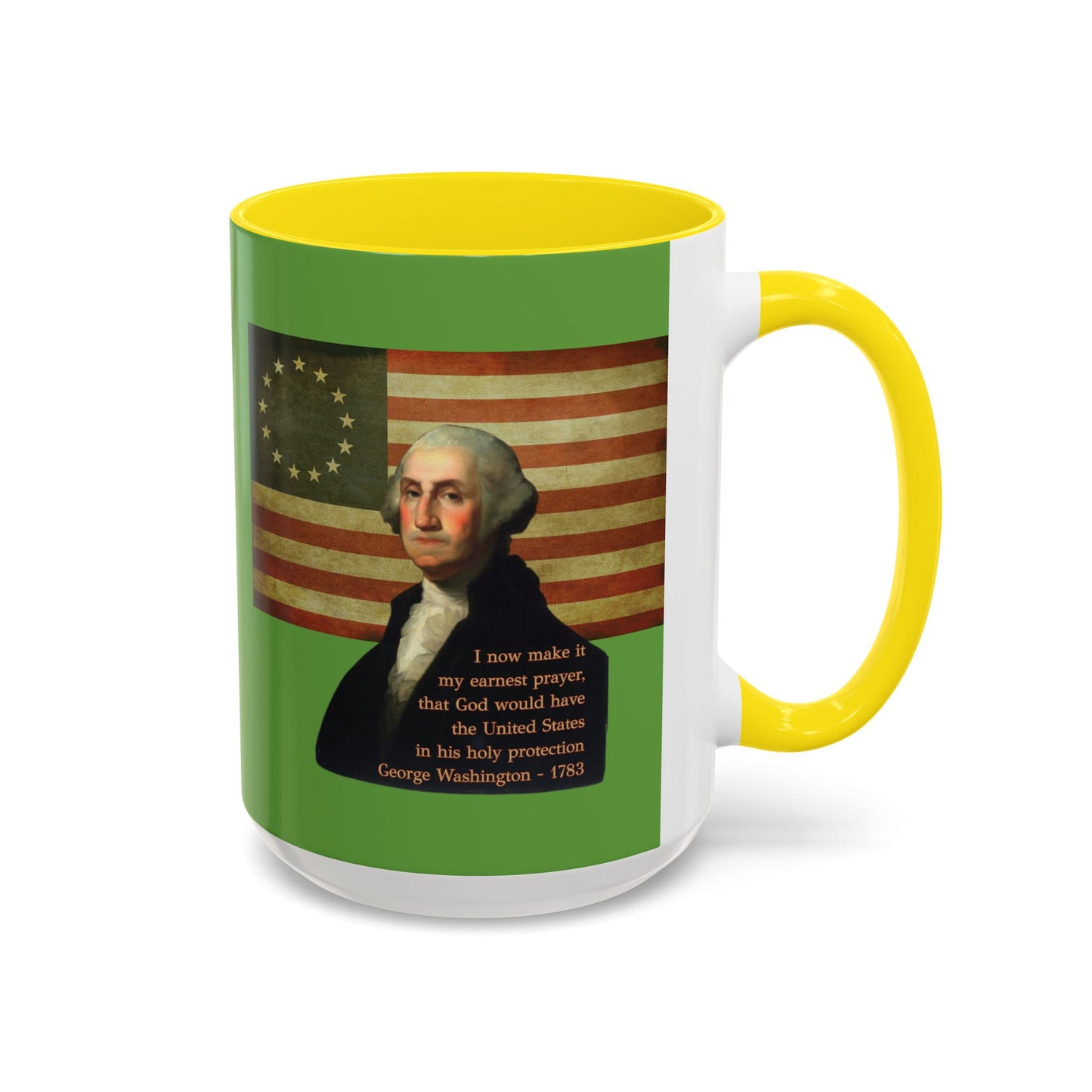Washington's Earnest Prayer Green Accent Mug by theGreenDragonTavern.shop