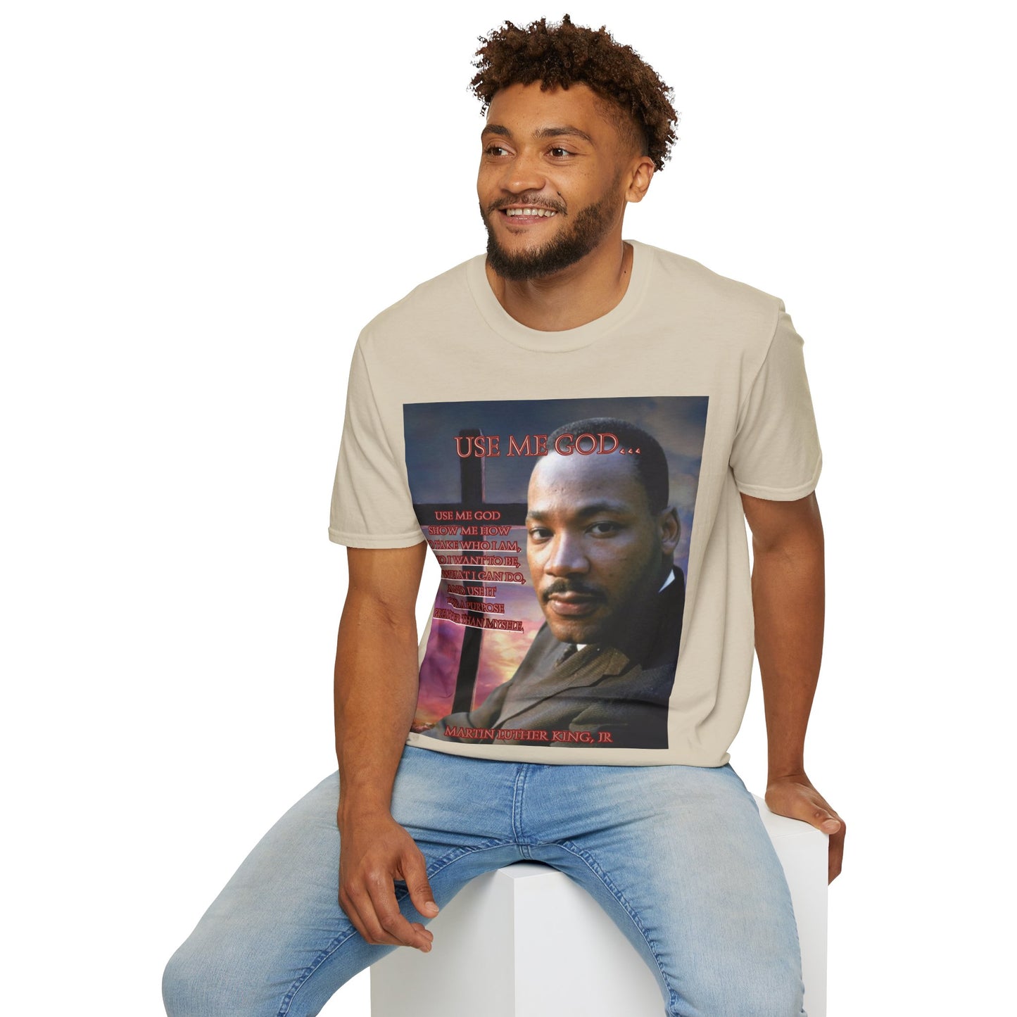Use Me God, MLK Jr Light colors Unisex T-Shirt by theGreenDragonTavern.shop