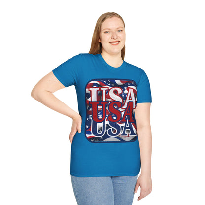 RED White and Blue USA Patriot Dark colors Unisex T-Shirt by theGreenDragonTavern.shop