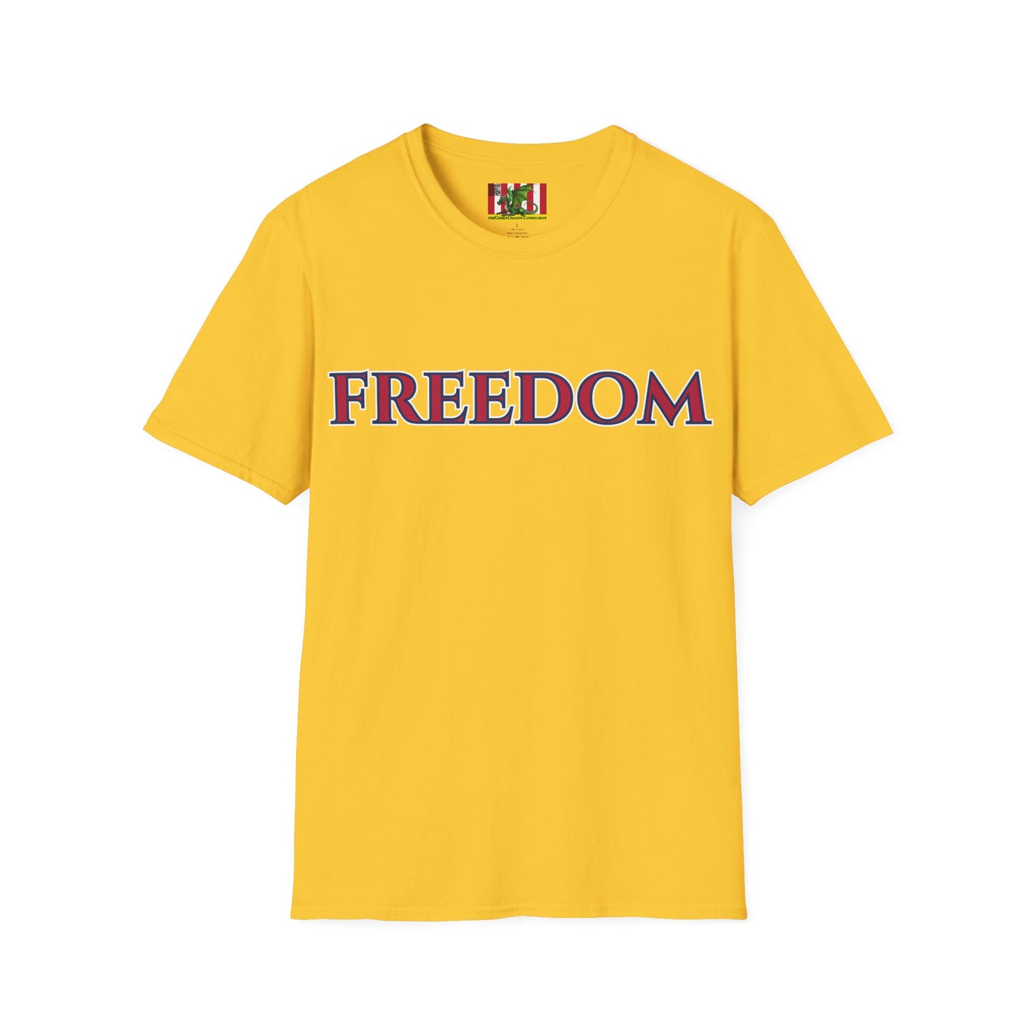 Freedom, Red font, Light colors Unisex T-Shirt by theGreenDragonTavern.shop