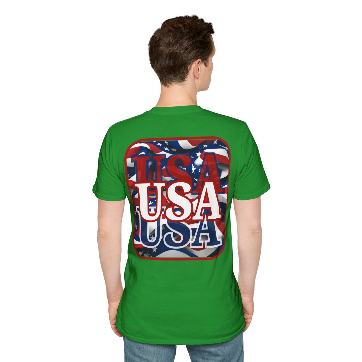 2-sided, Red WHITE and Blue USA Patriot Dark colors Unisex T-Shirt by theGreenDragonTavern.shop
