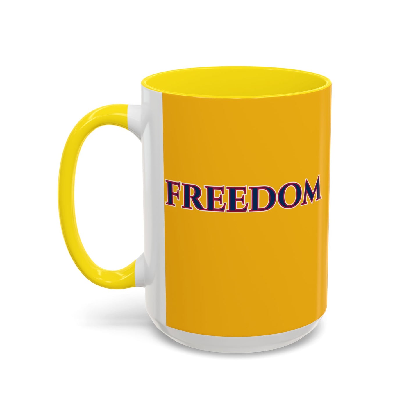 Freedom, Yellow Accent Mug by theGreenDragonTavern.shop