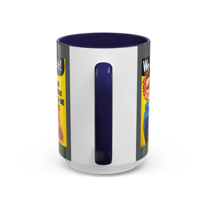 I Am Woman Watch Me Vote Rosie Grey Accent Mug by theGreenDragonTavern.shop