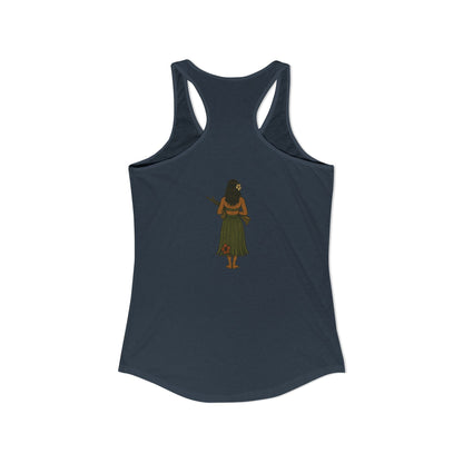2-sided, Hula Girl Packin' Heat Women's Racerback Tank Top by theGreenDragonTavern.shop