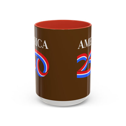 America 250 Brown Accent Mug by theGreenDragonTavern.shop