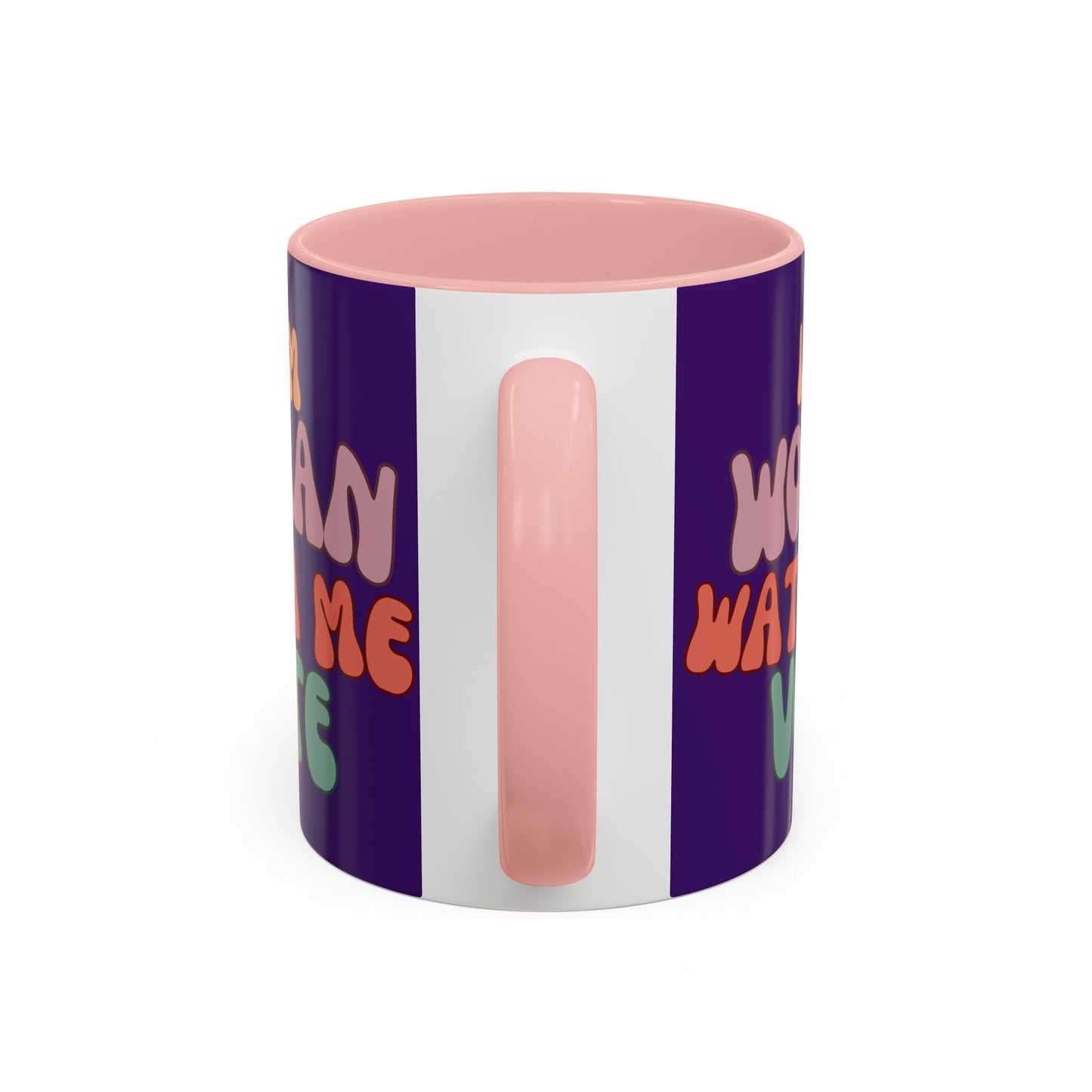 I Am Woman Watch Me Vote Dark Purple Accent Mug by theGreenDragonTavern.shop