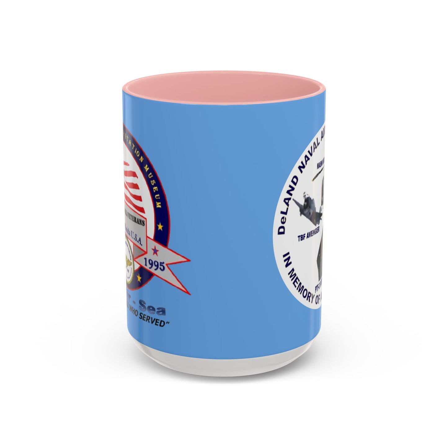 DNASM 2-sided, Founding & Student Art w/WhiteBG Light Blue Accent Mug by theGreenDragonTavern.shop