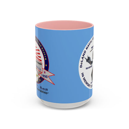 DNASM 2-sided, Founding & Student Art w/WhiteBG Light Blue Accent Mug by theGreenDragonTavern.shop