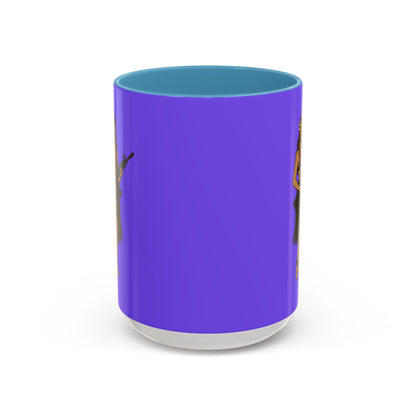 Hula Girl Packin' Heat Light Purple Accent Mug by theGreenDragonTavern.shop