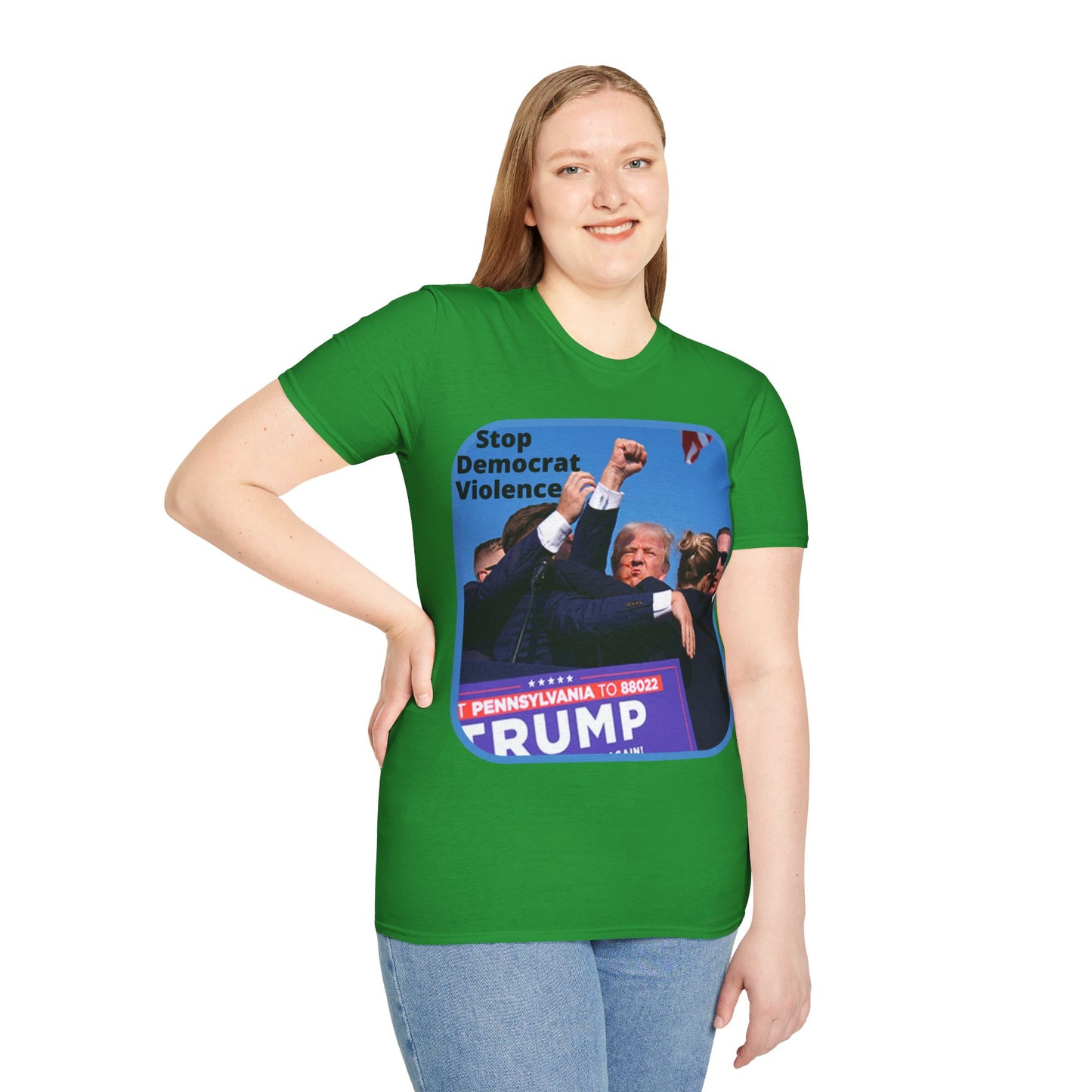 Stop Democrat Violence Dark colors Unisex T-Shirt by theGreenDragonTavern.shop