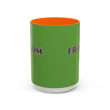 Freedom, Green Accent Mug by theGreenDragonTavern.shop