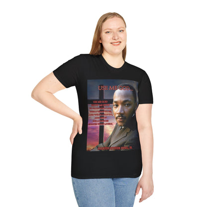 Use Me God, MLK Jr Dark colors Unisex T-Shirt by theGreenDragonTavern.shop