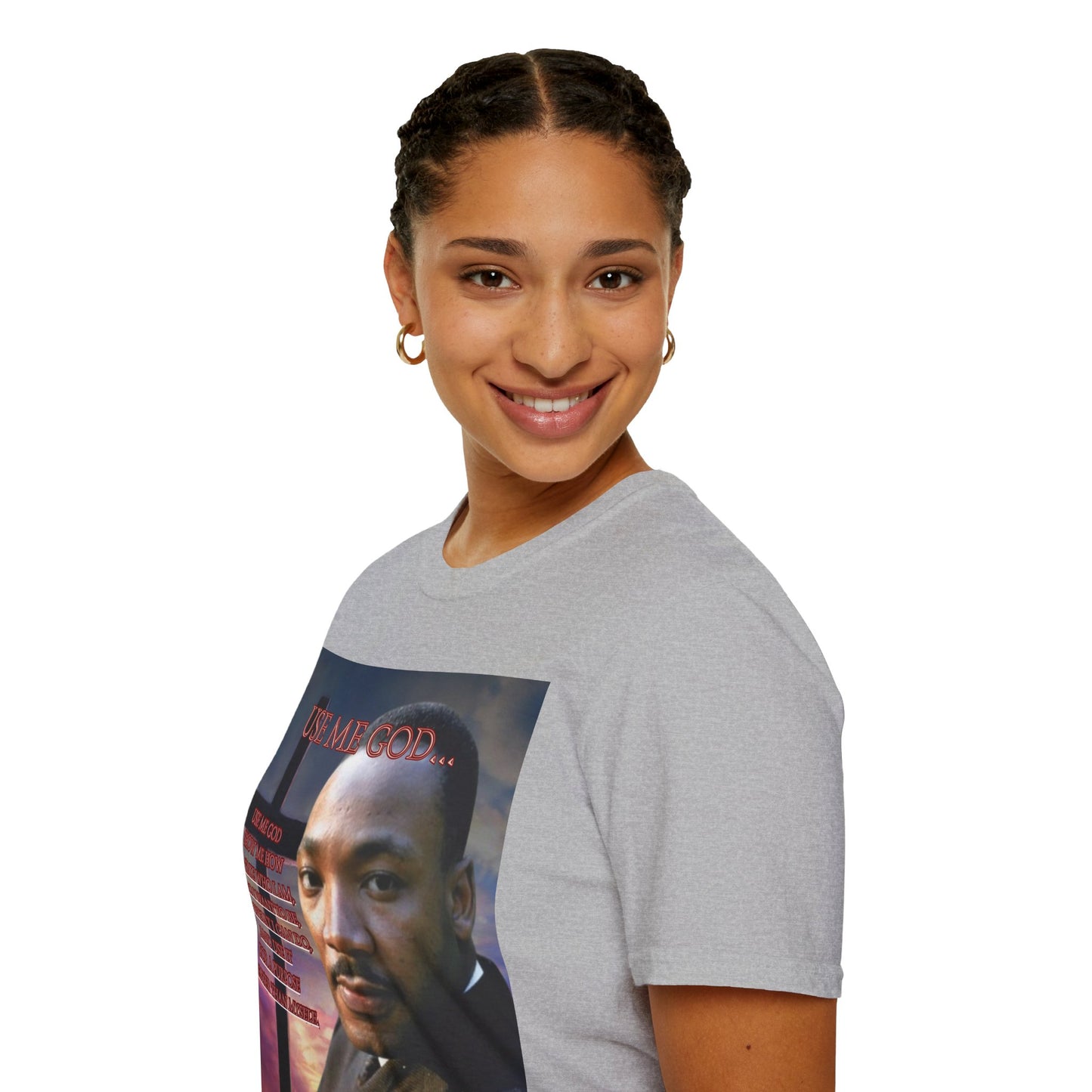 Use Me God, MLK Jr Light colors Unisex T-Shirt by theGreenDragonTavern.shop