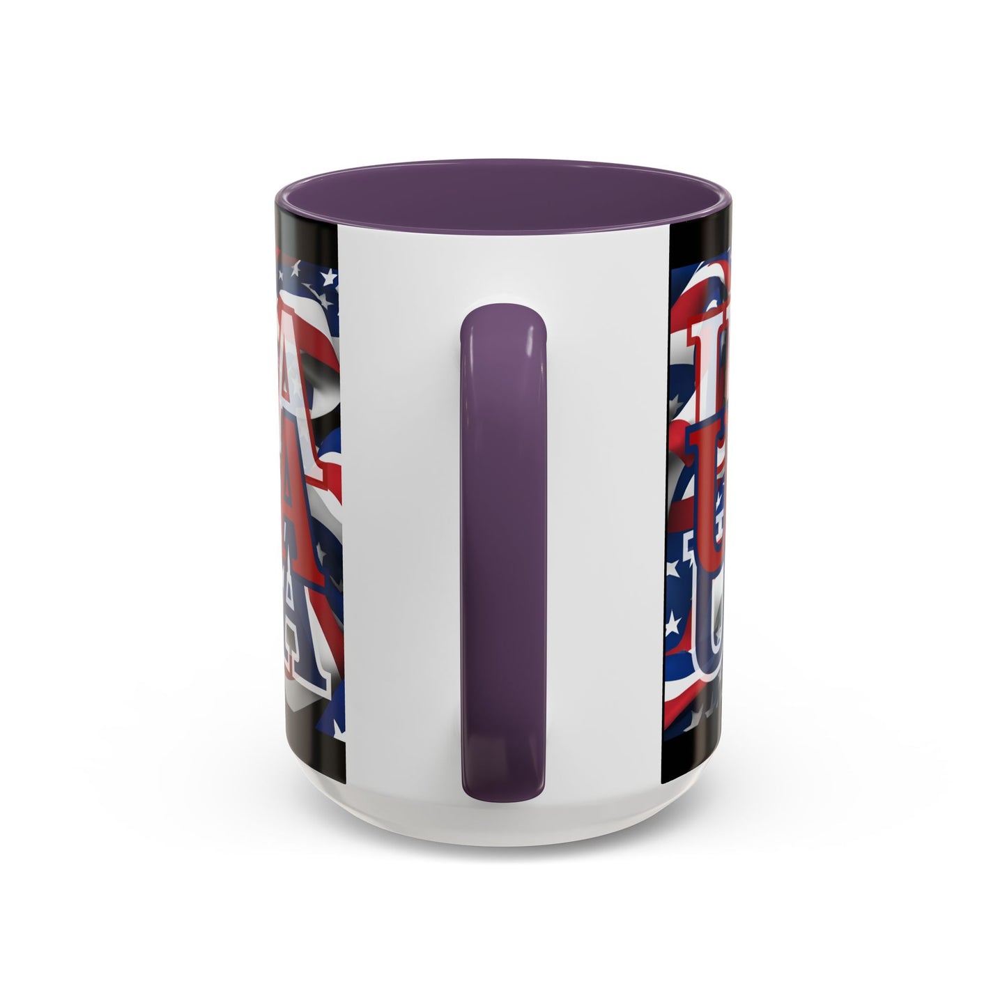 USA Red font Center Patriot Black Accent Mug by theGreenDragonTavern.shop