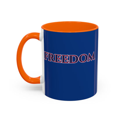 Freedom, Dark Blue Accent Mug by theGreenDragonTavern.shop