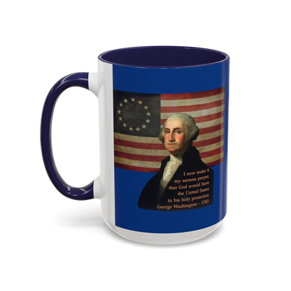 Washington's Earnest Prayer Dark Blue Accent Mug by theGreenDragonTavern.shop