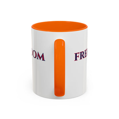 Freedom, White Accent Mug by theGreenDragonTavern.shop