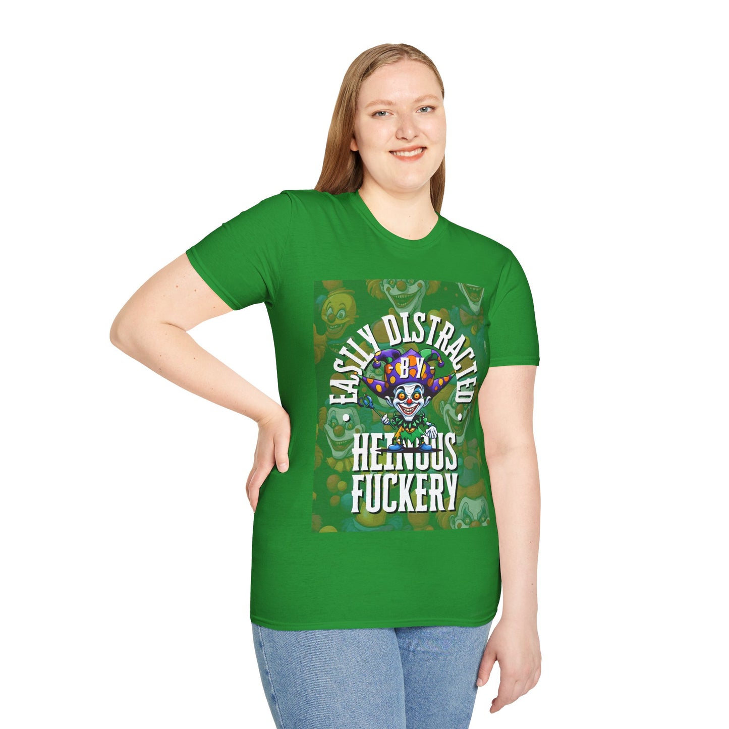 Easily Distracted by Heinous Fuckery Little Jincs Dark colors Unisex T-Shirt by theGreenDragonTavern.shop