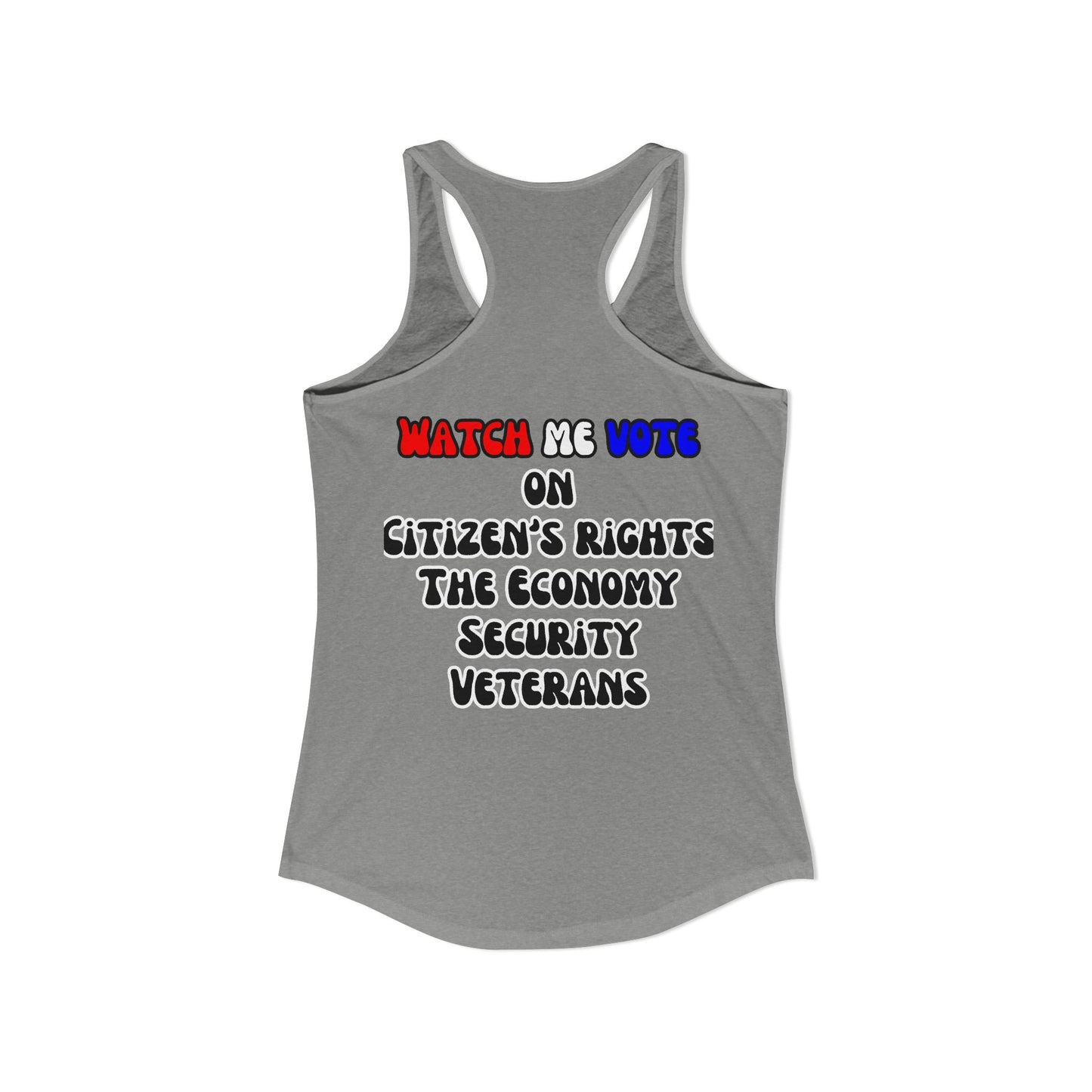 2-sided, I Am Woman Watch Me Vote Women's Racerback Tank Top by theGreenDragonTavern.shop