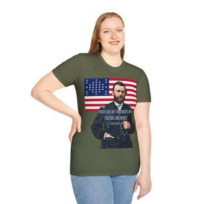 "Traitors and Patriots" Ulysses Grant Dark colors Unisex T-Shirt by theGreenDragonTavern.shop