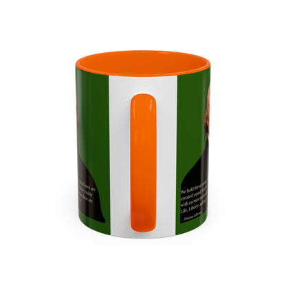 We hold these truths to be self-evident Dark Green Accent Mug by theGreenDragonTavern.shop
