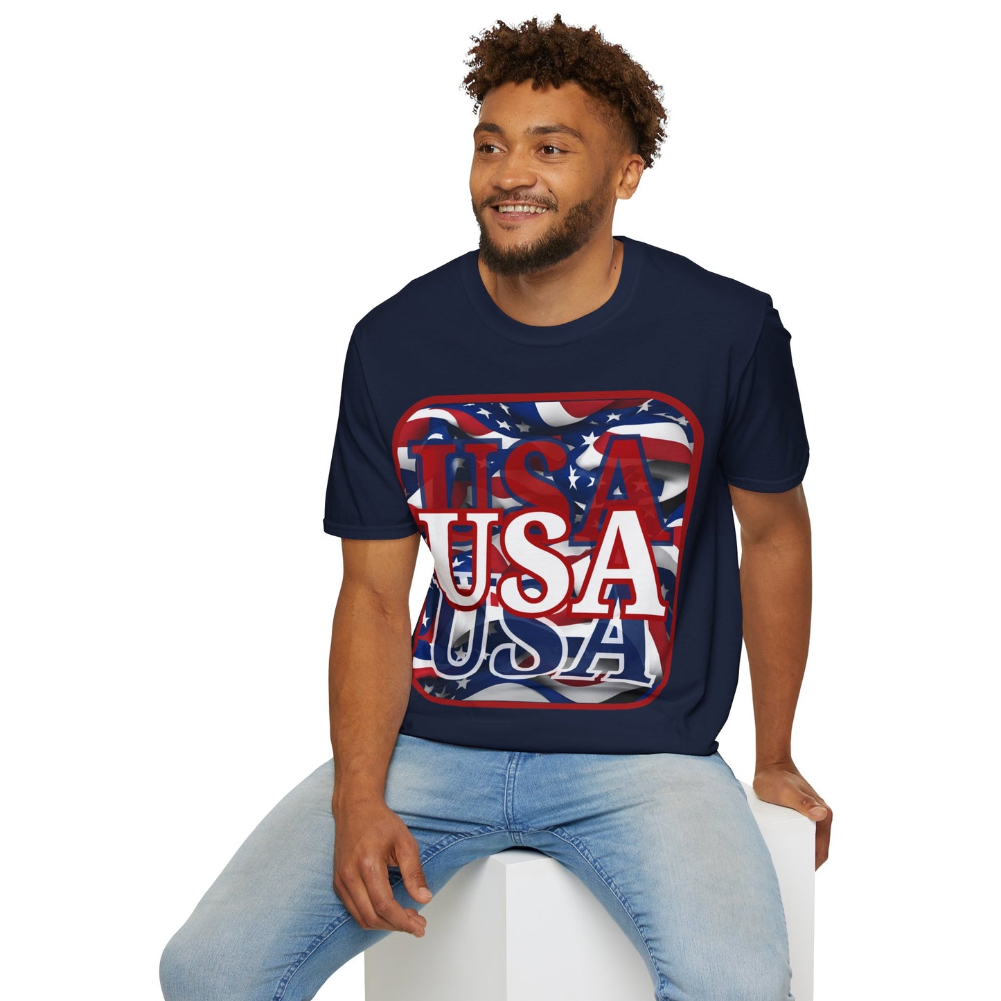 Red WHITE and Blue USA Patriot Dark colors Unisex T-Shirt by theGreenDragonTavern.shop