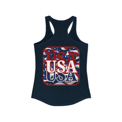 2-sided, Red WHITE and Blue USA Patriot Women's Racerback Tank Top by theGreenDragonTavern.shop