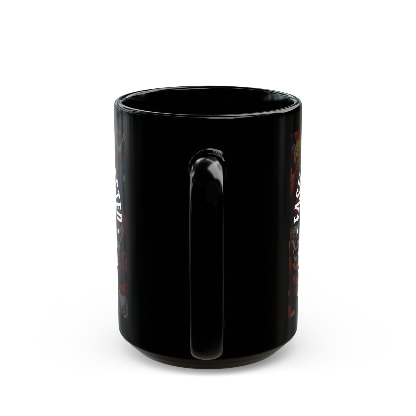 Easily Distracted by Heinous Fuckery Little Jinx Black Mug by theGreenDragonTavern.shop