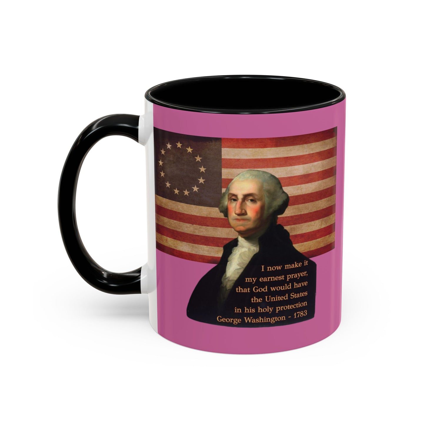 Washington's Earnest Prayer Pink Accent Mug by theGreenDragonTavern.shop