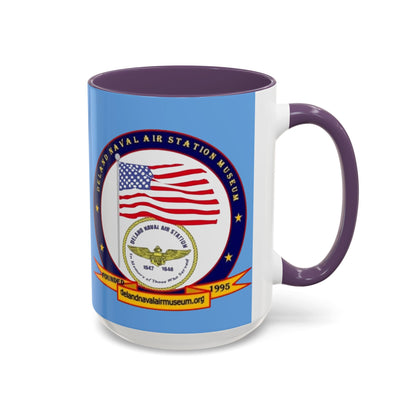 DeLand Naval Air Station Museum Light Blue Accent Mug by theGreenDragonTavern.shop