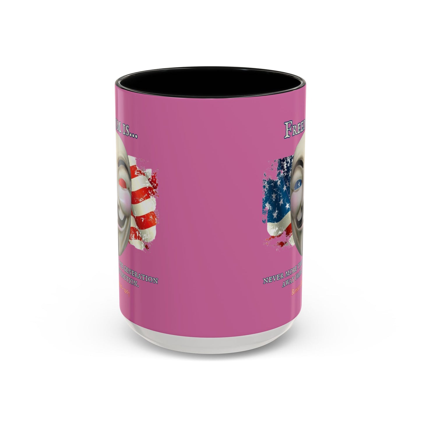 Ronald Reagan Freedom Vendetta Pink Accent Mug by theGreenDragonTavern.shop