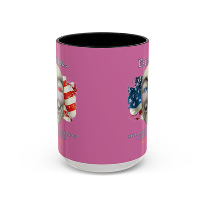 Ronald Reagan Freedom Vendetta Pink Accent Mug by theGreenDragonTavern.shop