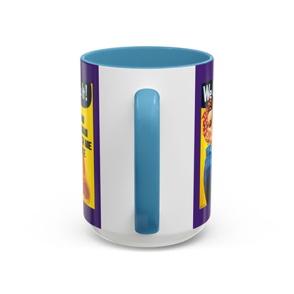I Am Woman Watch Me Vote Rosie Dark Purple Accent Mug by theGreenDragonTavern.shop